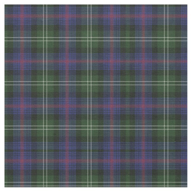 Tartan Clan Sutherland Pattern Plaid Fabric (Close Up)