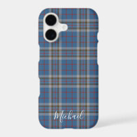 Tartan Clan Thompson Plaid Blue Grey Personalised