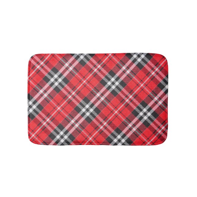 Tartan Cloth Pattern Top View Bath Mat (Front)