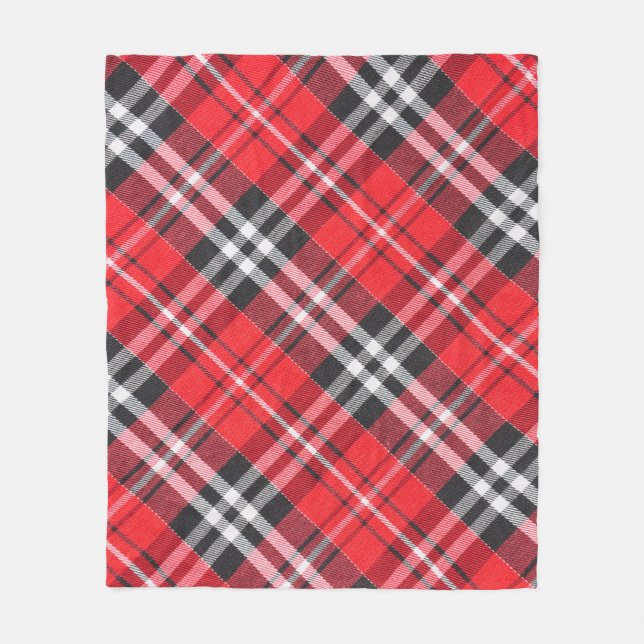 Tartan Cloth Pattern Top View Fleece Blanket (Front)