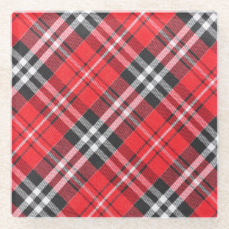 Tartan Cloth Pattern Top View Glass Coaster