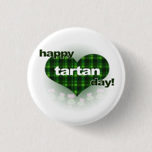 Tartan Day "Heart and Thistles" 3 Cm Round Badge