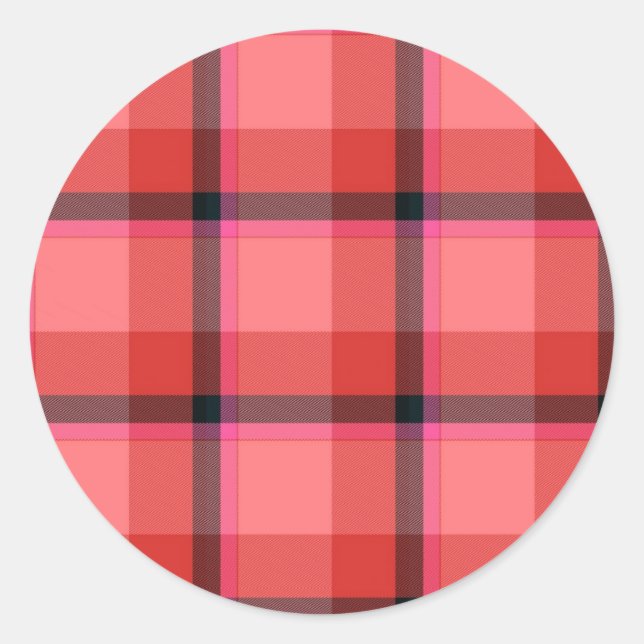 Tartan Design Classic Round Sticker (Front)