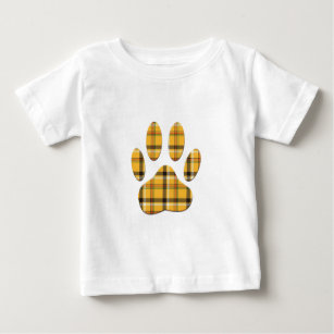 Tartan Dog Paw Print Baby T-Shirt