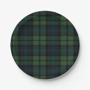 Tartan Fabric 7" Round Paper Plate