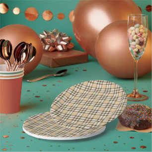 Tartan Fabric 7" Round Paper Plate