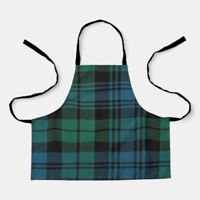 Tartan Fabric All-Over Print Apron, Small 24"x20" Apron (Front)