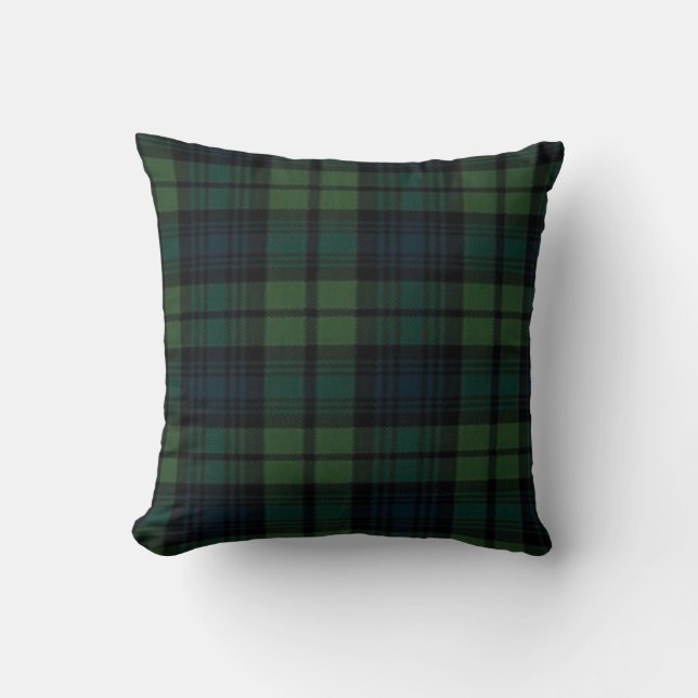 Tartan Fabric Throw Pillow 16" x 16" (Front)