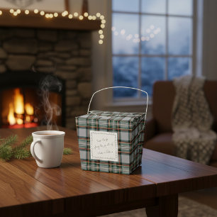 Tartan Favour Box with Custom Hand-Drawn Note