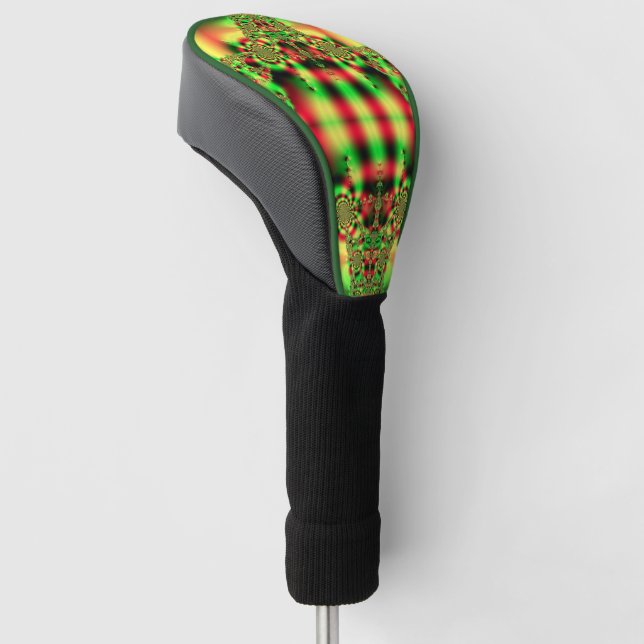 Tartan Fractal Golf Head Cover (Angled)