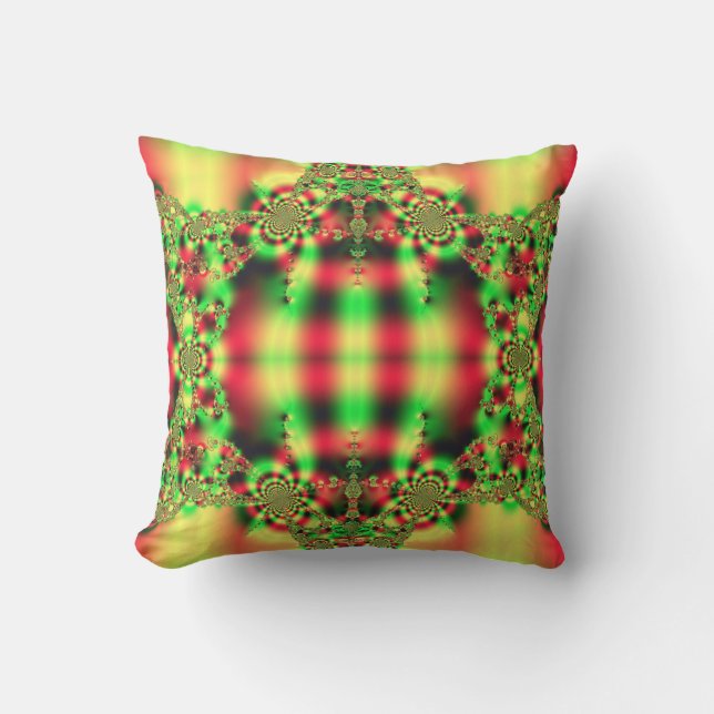 Tartan Fractal Outdoor Cushion (Front)