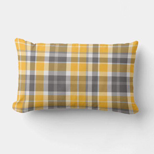 Tartan gold Lumbar Throw Lumbar Cushion (Front)