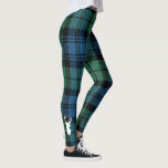 Tartan Green Clan Campbell Plaid  Leggings<br><div class="desc">Cute clan Campbell tartan plaid featuring deer silhouette and clan Campbell tartan in green,  and blue check.</div>