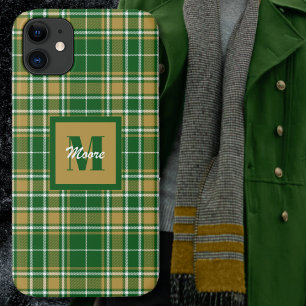 Tartan - Green Gold and Off White Phone Case