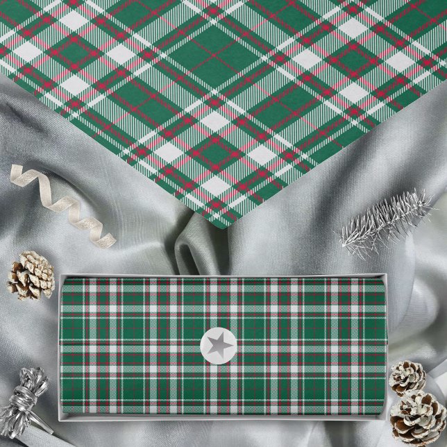 Tartan - Green White and Red Tissue Paper (Tartan - Green White and Red - Tissue Paper by Leapfroglisics Shop)