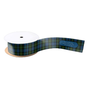 TARTAN HANDFASTING RIBBON PERSONALIZED NAMES DATE SATIN RIBBON