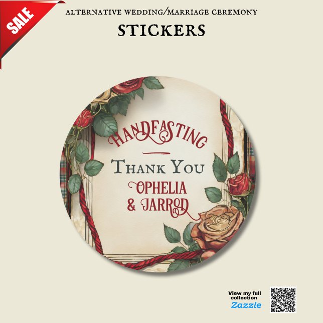 TARTAN HANDFASTING STICKERS FOR FAVORS ENVELOPES (Creator Uploaded)