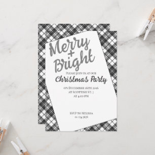 Tartan holidays Christmas Party Merry Bright Invitation