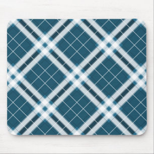 Tartan in Blue and white Mouse Pad