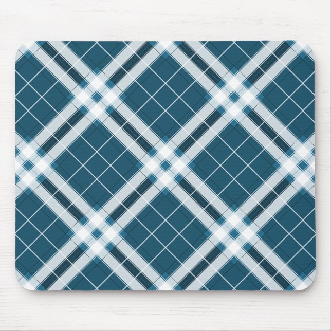 Tartan in Blue and white Mouse Pad (Front)