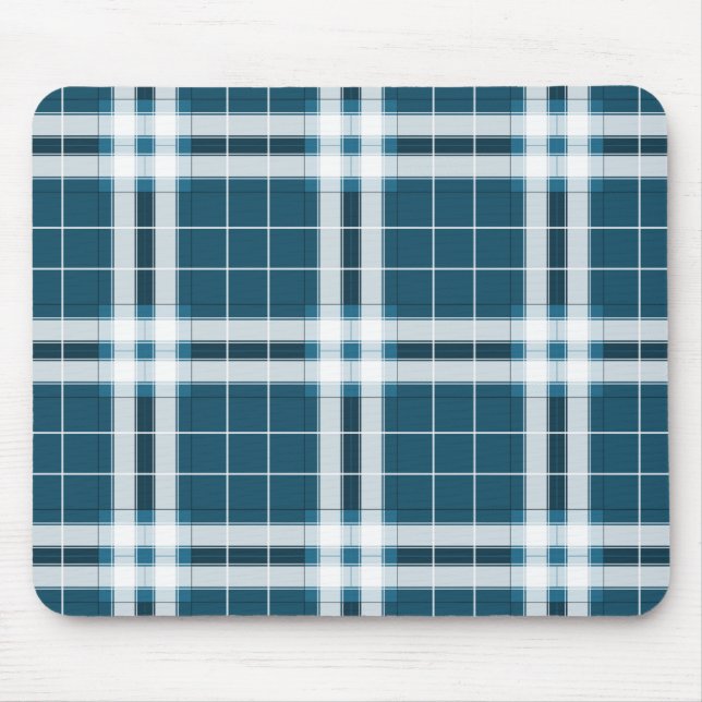 Tartan in Blue and white Mouse Pad (Front)