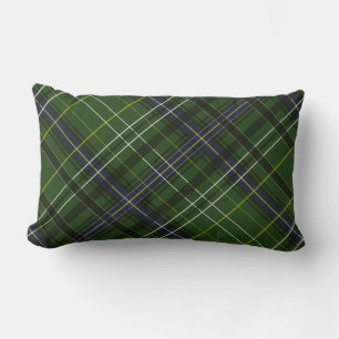 Tartan in green lumbar cushion
