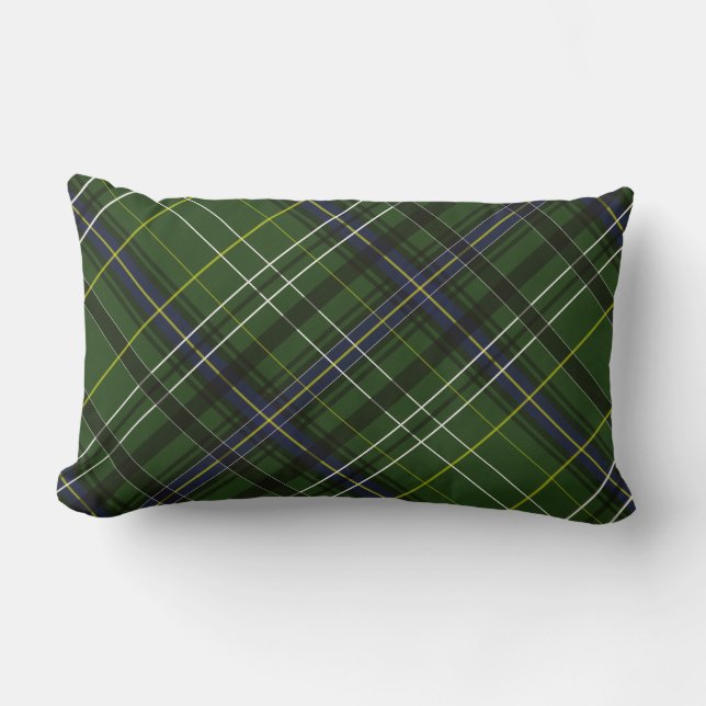 Tartan in green lumbar cushion (Front)