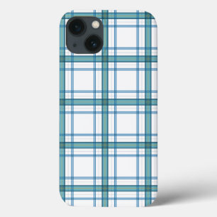 Tartan in turquoise iPhone 13 case