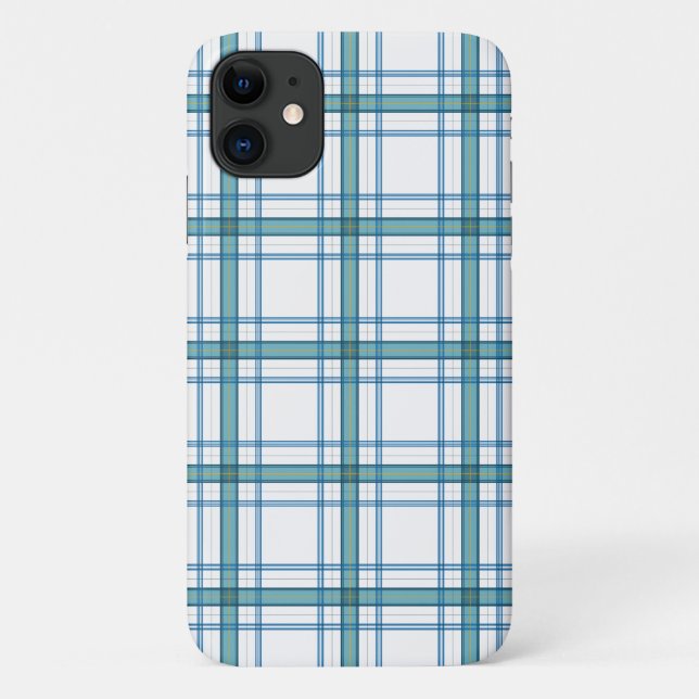 Tartan in turquoise... Case-Mate iPhone case (Back)