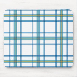 Tartan in turquoise mouse pad