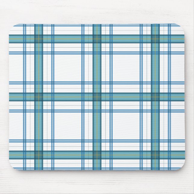 Tartan in turquoise mouse pad (Front)