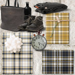 Tartan - Ivory Mustard Gold and Graphite Different Wrapping Paper Sheet<br><div class="desc">All 3 wrapping paper sheets are different but using the same palette: ivory,  mustard gold,  and graphite (near black) colorway. This palette is genderless and ageless.

I also sell each of these as identical sheets and rolls which can be found in my shop's "wrapping paper collection".

(S2)</div>