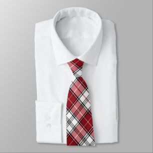 Tartan Large Plaid in Crimson Red & White Tie