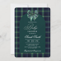 Tartan Luxury Baby Shower Invitation