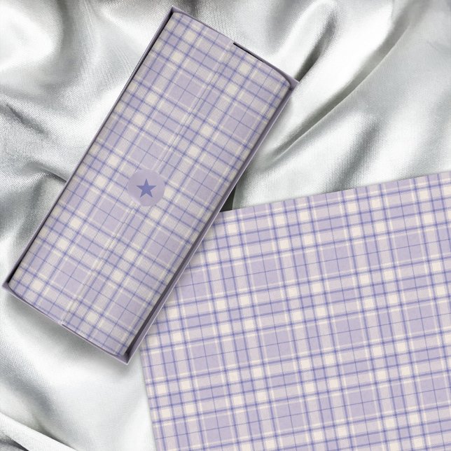 Tartan - Mauve-Cement White-Dark Purple Tissue Paper (Tartan - Mauve-Cement White-Dark Purple Tissue Paper by Leapfroglisics Shop)