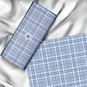 Tartan - Medium blue to Light and Navy Blue Tissue Paper