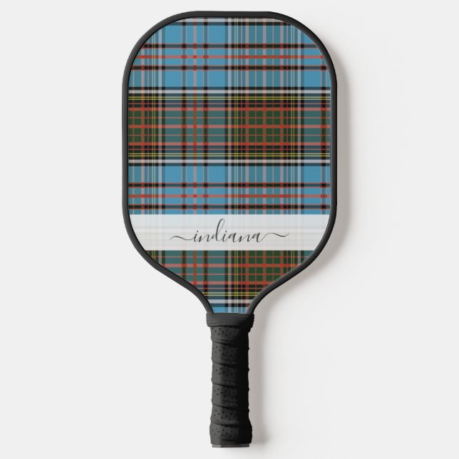 Tartan Monogram Plaid Script Clan Anderson Pickleball Paddle (Front)