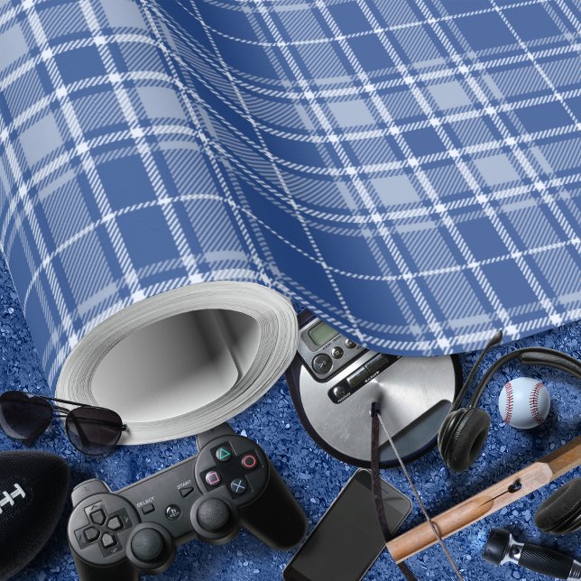 Tartan - Navy blue to Light and Medium Blue Wrapping Paper (Tartan - Navy blue to Light and Medium Blue Wrapping Paper by Leapfroglisics Shop)