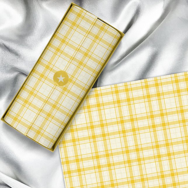 Tartan - Pastel Yellow to Dark Yellow Tissue Paper (Tartan - Pastel Yellow to Dark Yellow Tissue Paper by Leapfroglisics Shop)