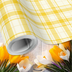 Tartan - Pastel Yellow to Dark Yellow Wrapping Paper