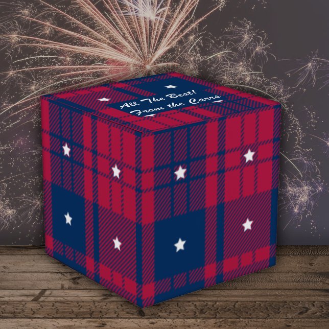 Tartan - Patriotic - Red Blue White Stars Classic Favour Box (Creator Uploaded)