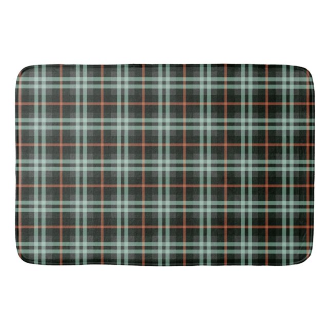 Tartan Pattern Fabric Large Bath Mat (Front)
