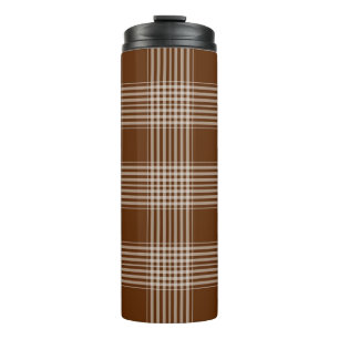 Tartan Pattern Fabric Thermal Tumbler