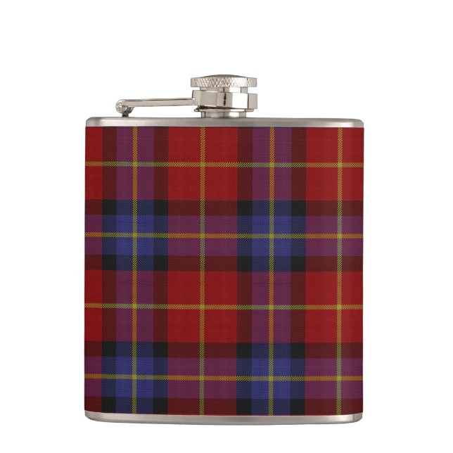Tartan pattern hip flask (Front)