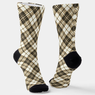 Tartan pattern holidays Christmas brown Socks