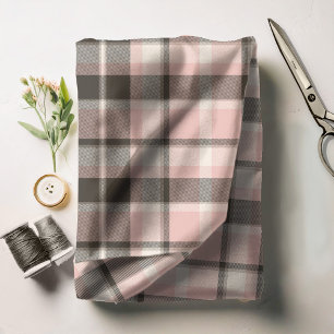 Tartan Pattern Pink and Grey ID210 Fabric