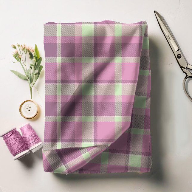 Tartan Pattern Plum and Soft Green ID210 Fabric (Creator Uploaded)