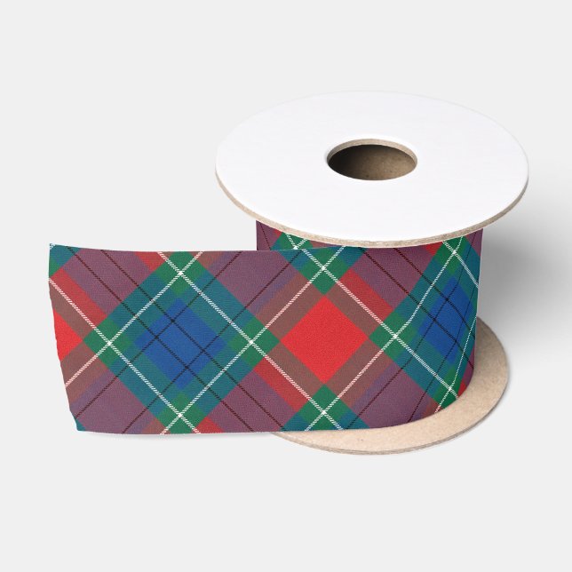Tartan Pattern Red Green Blue Plaid Satin Ribbon (Spool)