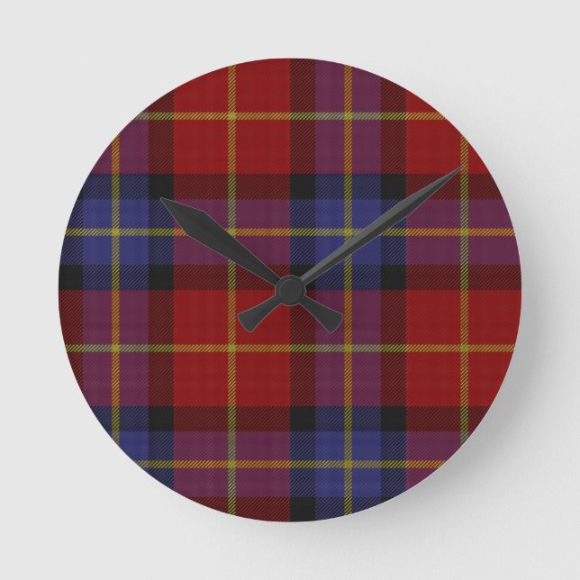Tartan pattern round clock (Front)
