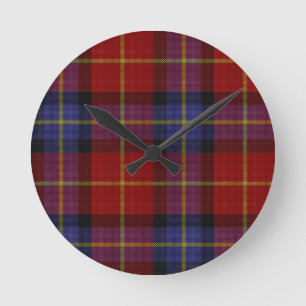Tartan pattern round clock